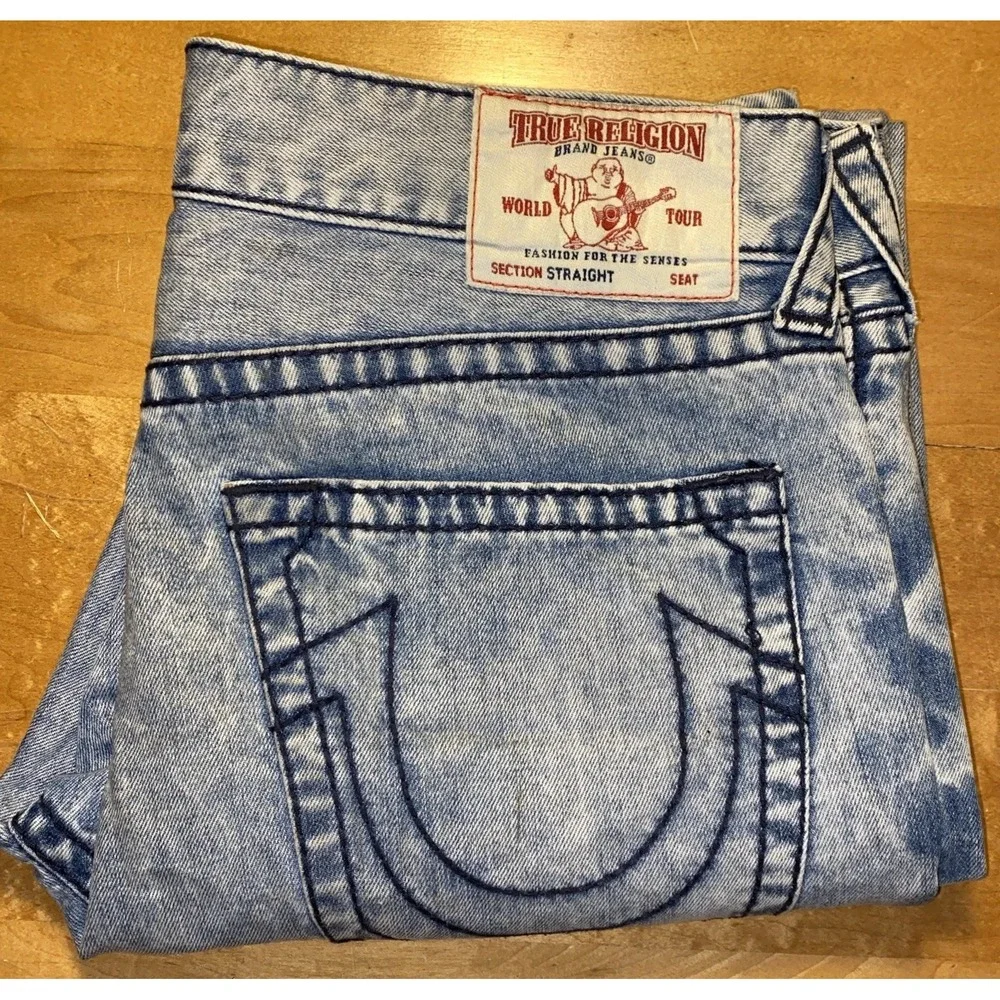 true religion jeans Men's 36x33 straight Light Budding Wash